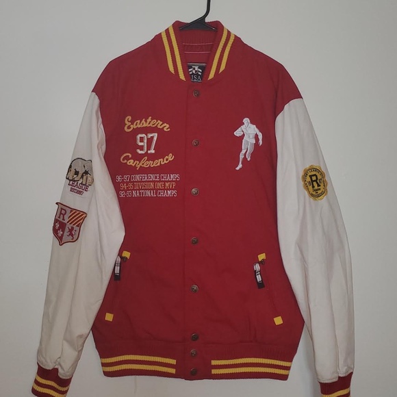 USA Rugby Other - Vintage Men's Red USA Rugby Twill Varsity Jacket (RN# 119921)
